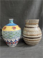 Ceramic vases 10"h x 8”diam