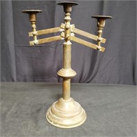 Vintage Alter adjustable brass candle holder