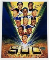 500 Home Run Print Signed by 11 Legends