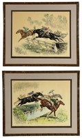 Louis Claude- Steeplechase Signed Etchings