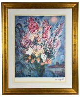 Marc Chagall- Original Bouquet LE Lithograph-COA