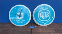 ORIGINAL CARLTON UNITED CLOCK PUB LIGHT BOX LENSES