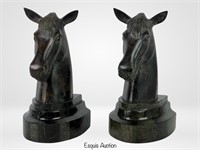 Maitland Smith Bronze Horse Head Bookends