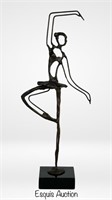 Modernist Bronze Ballerina Sculpture