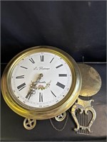 Vintage Le Printemps brass wall clock