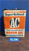 SUPER REFINED AC MOTOR OIL 2 GALLON TIN