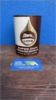 LION SUPER DUTY MOTOR OIL 1 QRT PAPER CAN AND TIN