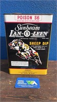 SUNBEAM LAN-O-LEEN SHEEP DIP 1 GALLON TIN