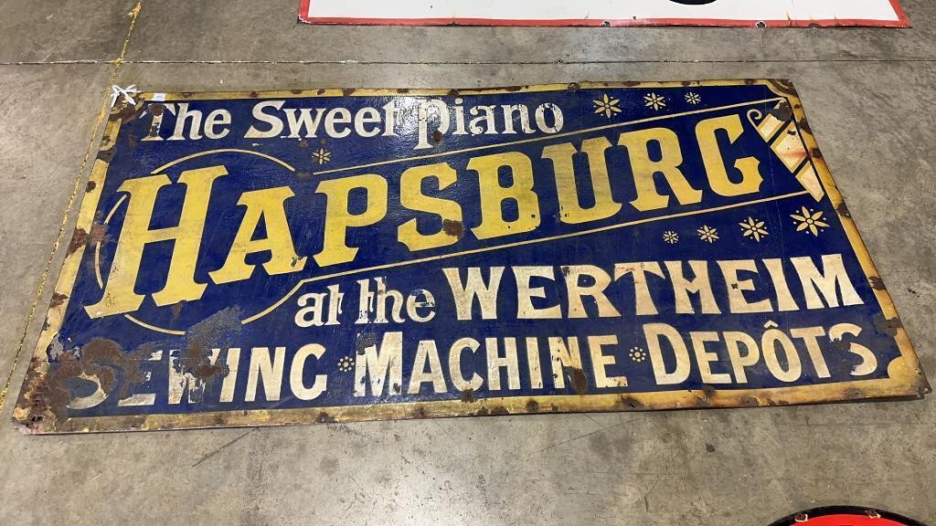 HAPSBURG THE SWEET PIANO ENAMEL SIGN 8X 4