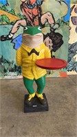 CARNIVAL FROG WAITER RESIN STATUE