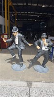 LIFESIZE BLUES BROTHER JAKE AND ELWOOD STATUES