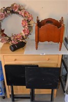 Wooden Cabinet & Contents
