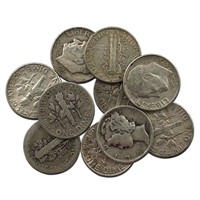 (10) Random Mix 90% Silver Dimes