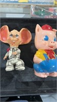 Vintage Topo Gigio and Pig Bank