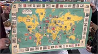 Map of the World with Stamps