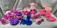 Large Lot of Barbie & etc Tea Party Dishes