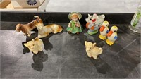 Vintage Ceramic Animal Figures and Salt Pepper