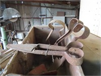 3 Vintage Shears & Timber Crate