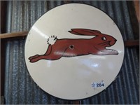 Enamel Hand Painted Rabbit Sign 900mm Dia