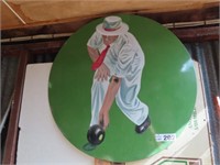 Enamel Hand Painted Bowling Sign 900mm Dia