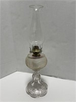 Vintage Oil Lamp & Chimney - Uranium Glass