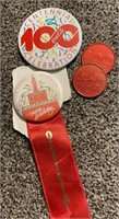 Coca cola vintage 3”pin back & offical button w/2r