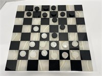 Marble Checkerboard with Marble Checkers