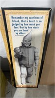 Vintage Wizard of Oz Tin Man Framed Hang Up