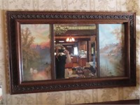 Hand Painted Painting & Mirror, Antique