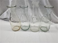 LOT OF 4 MILK BOTTLES