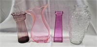 GLASS FLOWER VASE LOT