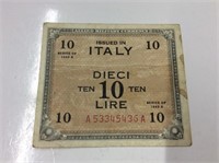 Ww2 Italy 10 Lira Military