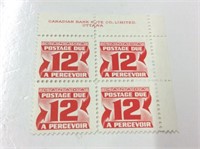 Box (4) 12 Cent Stamps Postage Due