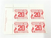 Box (4) 20 Cent Stamps Postage Due