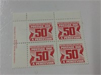 block (4) 50 Cent Stamps past due
