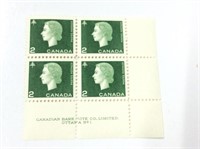 block (4) 2 Cent Stamps
