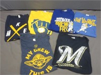 (6) Milwaukee Brewers Stadium Giveaway T Shirts