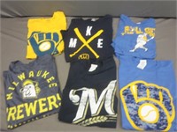 (6) Milwaukee Brewers Stadium Giveaway T Shirts