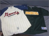 Hank Aaron Braves Jersey Sz XL & Packer Jersey
