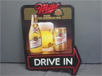 ~ Miller Beer Drive in Metal Sign