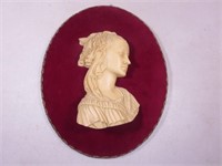 VIntage Cameo Style Bust Of Woman Signed A.