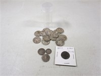 (15) 1930's-40's Silver Quarters & (4) 1800's