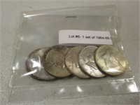 Set Of 1964-1969 Kennedy Silver Half Dollars