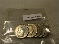 Set Of 1964-1969 Kennedy Silver Half Dollars