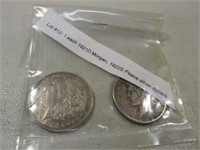 1921-D Morgan & 1922-S Peace Silver Dollars D