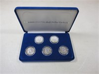 (5) Coin Set Of Franklin Half Dollar Collection