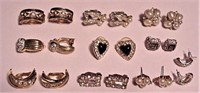 20  pc lot Earrings Pierced Clip Rhinestones