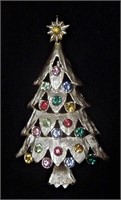 Rhinestone Christmas Tree Pin