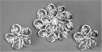 Sarah Coventry Rhinesone Brooch & Earrings