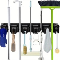 Versatile Magic 5 Mop/Broom Rack. with 6 hooks